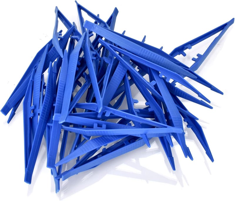 AccEncyc 30 Pcs DisposableTweezers Bulk Pack Blue 5 Inch Plastic Tweezers for Home, School and Lab - Image 5